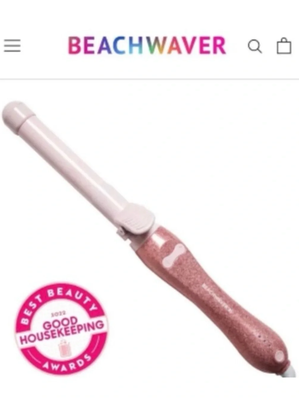 Beachwaver B1 Pink Glitter Rotating 1” Curling Iron BRAND NEW!!!